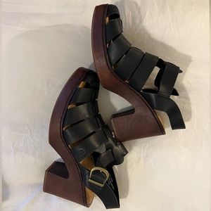 Leather Block Heal Sandals